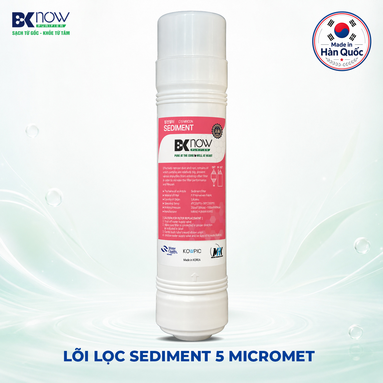 Lõi lọc Sediment 5 Micron Hàn Quốc