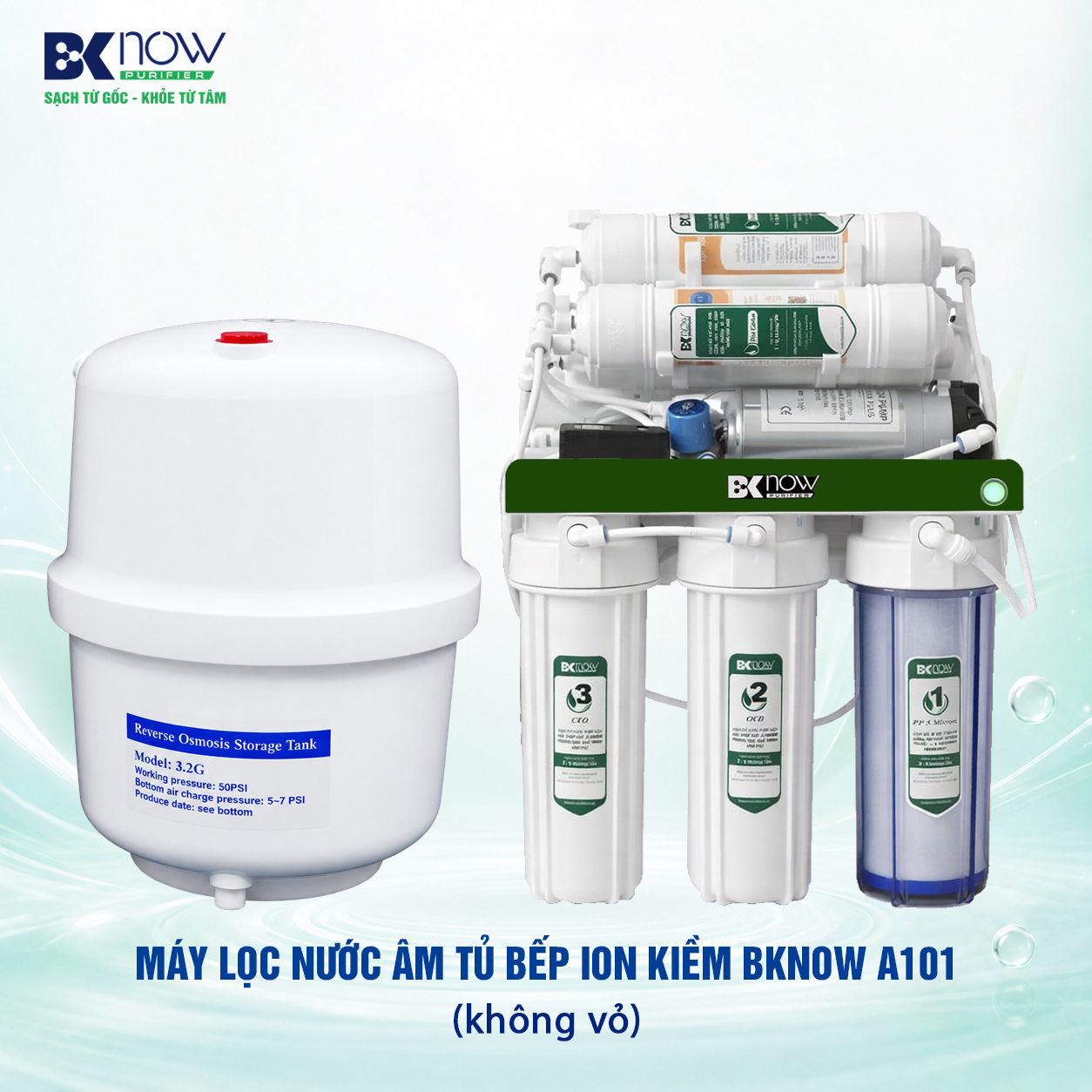 Máy lọc nước âm tủ bếp ion kiềm BKNOW A101