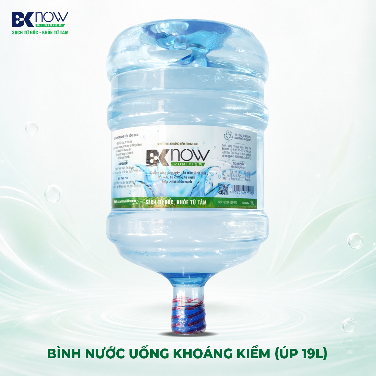 Bình nước uống khoáng kiềm BKNOW 19 lít (loại bình úp)
